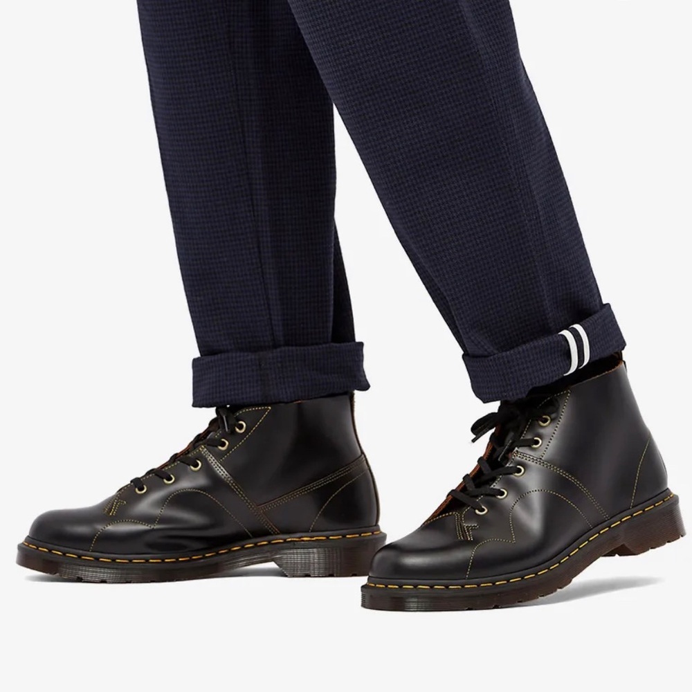Dr. Martens Church Smooth Leather Lace Up Boots 12